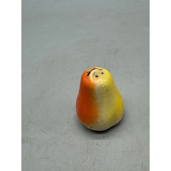 Vintage Pear-Shaped Ceramic Salt Pepper Shakers Hand Painted Yellow Orange READ - Picture 5 of 8